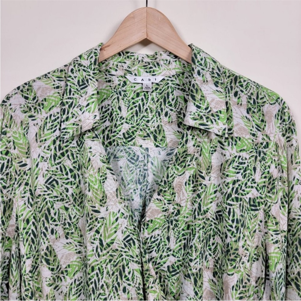 CAbi Leaf Print Faux Wrap Dress Style# 280 Size Large - Picture 7 of 10